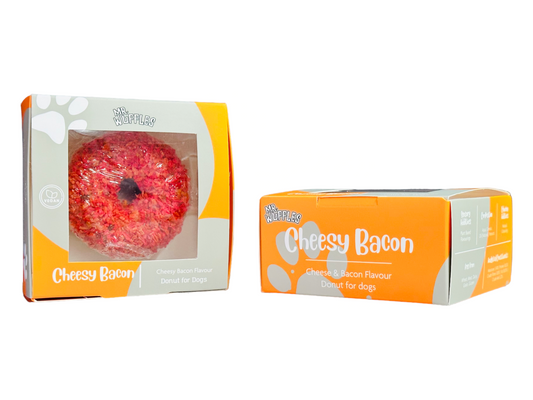 Cheesy Bacon Vegan Dog Treat Donut - Boxed
