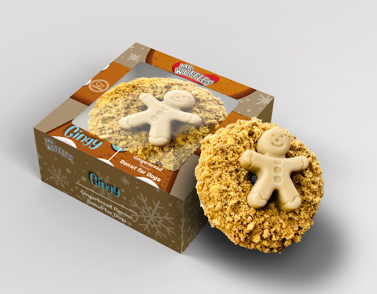 Christmas Gingy Boxed Dog Donut Treat - Gingerbread Flavour