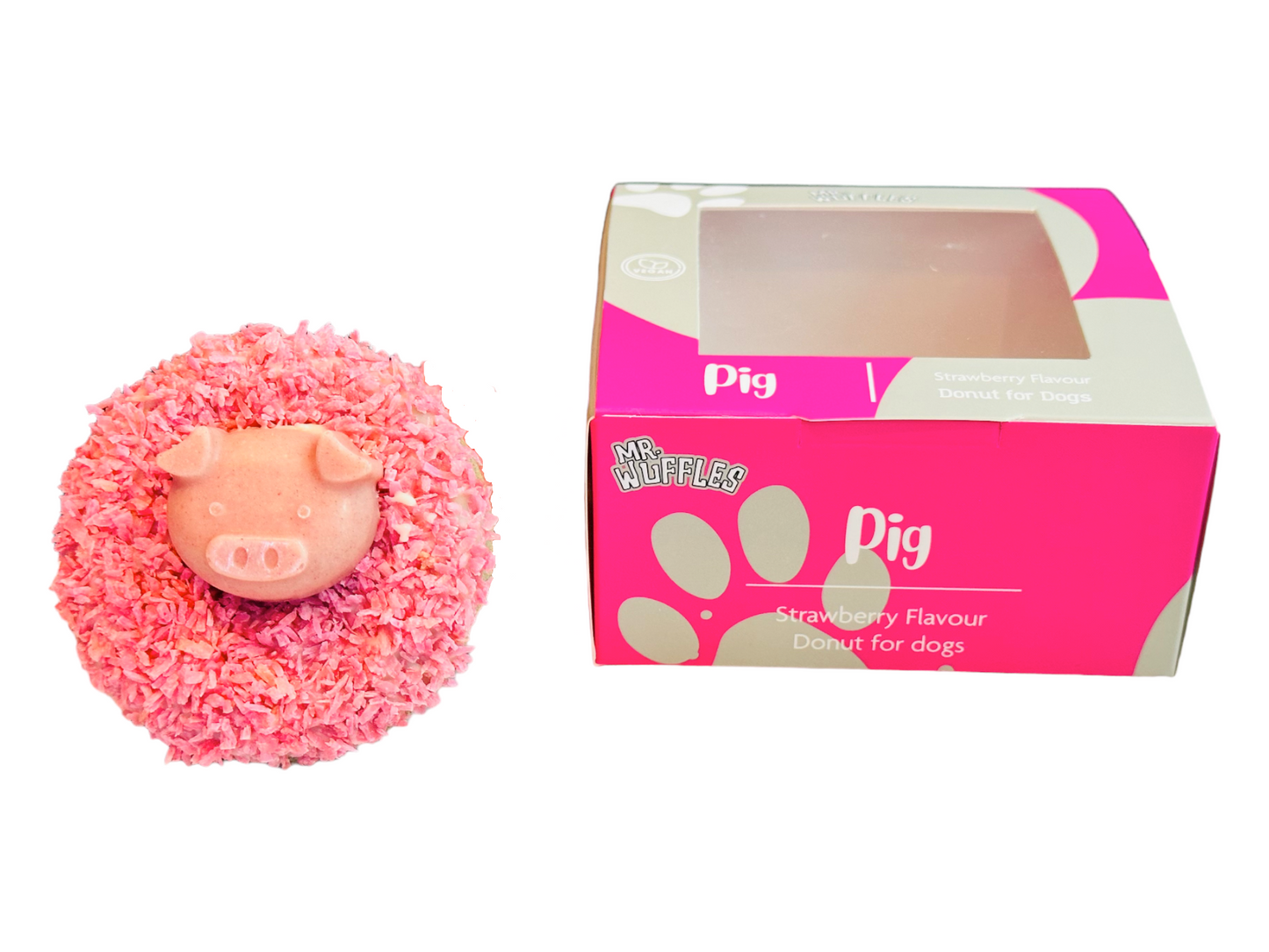 Here Little Piggy Dog Donut Treat Boxed - Strawberry Flavour
